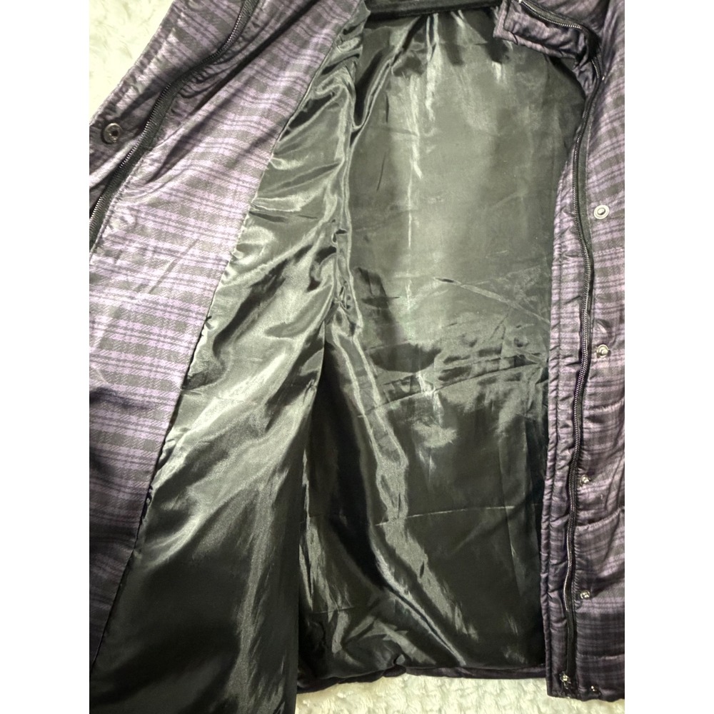 Avenue Womens Purple Plaid Puffer Vest Quilted Full Zip Snap Pocket Plus 18/20 - Picture 7 of 9